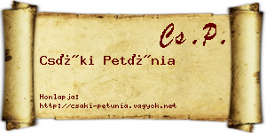 Csáki Petúnia névjegykártya